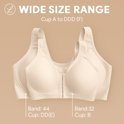 Seamless Front Buckle Cross Back Shaping Bra For Seniors