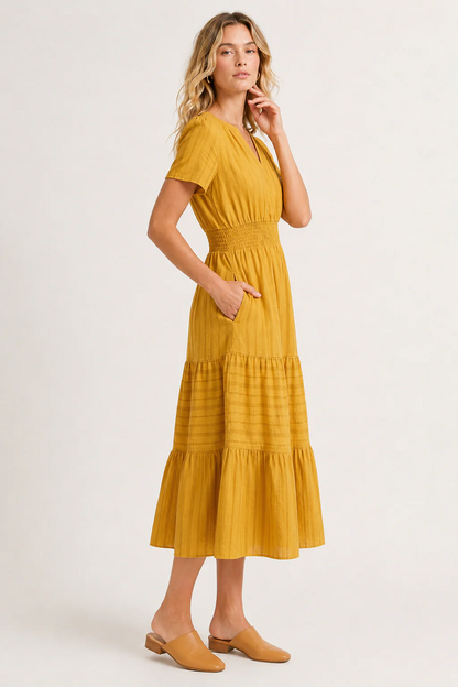100% Cotton Linen-Style Dress – Soft, Breathable & Timeless