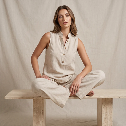 Women's Sleeveless Top and Wide-Leg Pants Set
