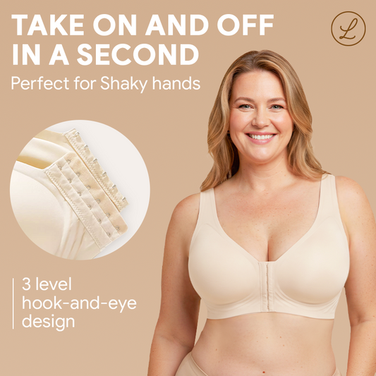 Seamless Front Buckle Cross Back Shaping Bra For Seniors