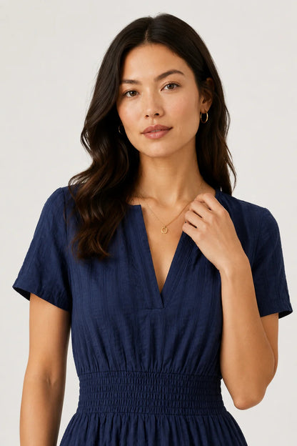 100% Cotton Linen-Style Dress – Soft, Breathable & Timeless