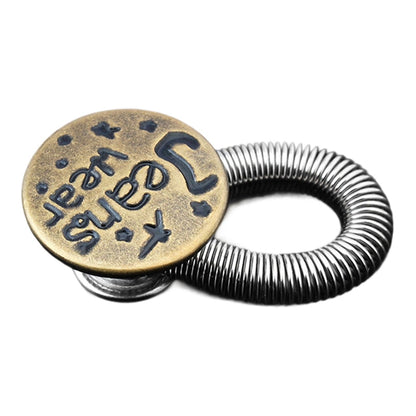 Spring-Loaded Metal Waist Extender Button for Jeans