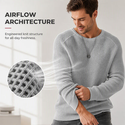 Men's Crewneck Sweater Soft Casual Sweaters Classic Long Sleeve Pullover Sweaters with Ribbing Edge