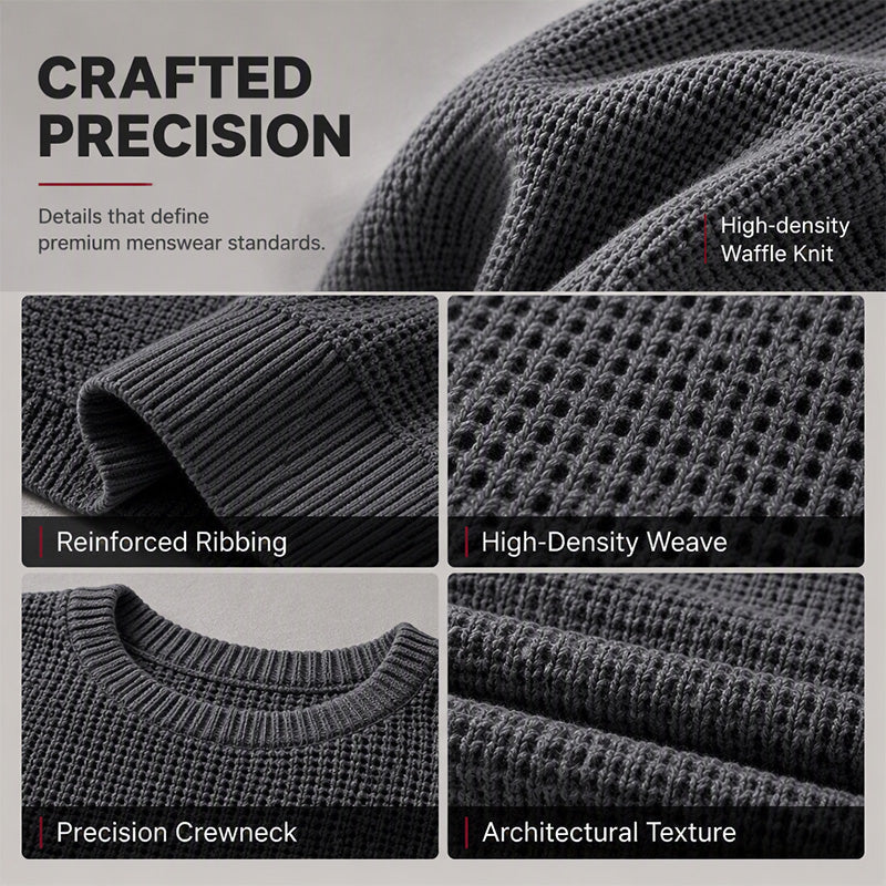Men's Crewneck Sweater Soft Casual Sweaters Classic Long Sleeve Pullover Sweaters with Ribbing Edge