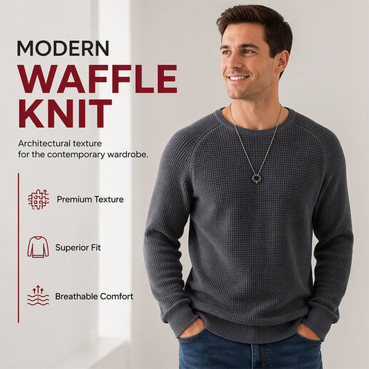 Men's Crewneck Sweater Soft Casual Sweaters Classic Long Sleeve Pullover Sweaters with Ribbing Edge