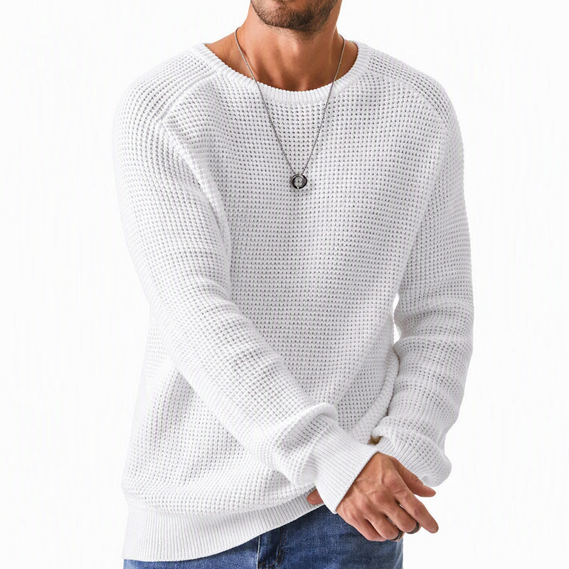 Men's Crewneck Sweater Soft Casual Sweaters Classic Long Sleeve Pullover Sweaters with Ribbing Edge