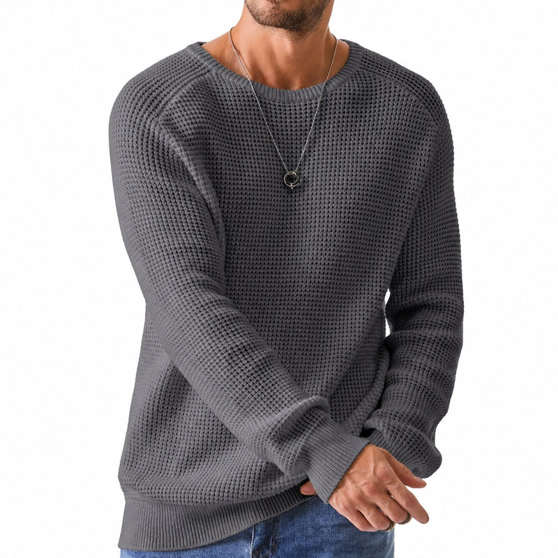 Men's Crewneck Sweater Soft Casual Sweaters Classic Long Sleeve Pullover Sweaters with Ribbing Edge