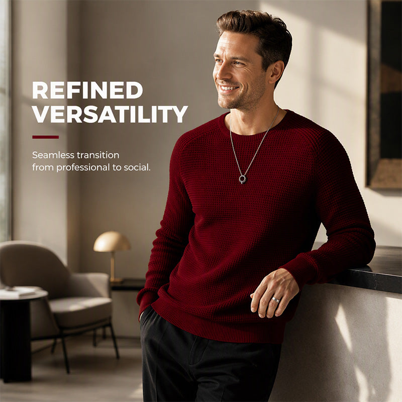 Men's Crewneck Sweater Soft Casual Sweaters Classic Long Sleeve Pullover Sweaters with Ribbing Edge