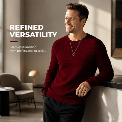 Men's Crewneck Sweater Soft Casual Sweaters Classic Long Sleeve Pullover Sweaters with Ribbing Edge