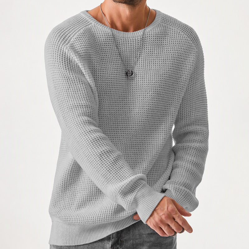 Men's Crewneck Sweater Soft Casual Sweaters Classic Long Sleeve Pullover Sweaters with Ribbing Edge