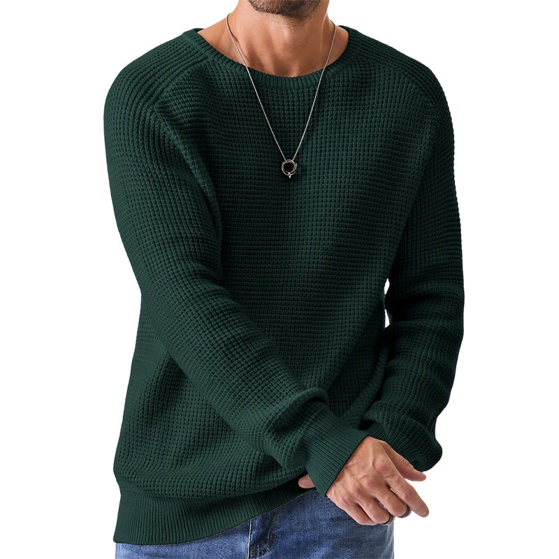 Men's Crewneck Sweater Soft Casual Sweaters Classic Long Sleeve Pullover Sweaters with Ribbing Edge