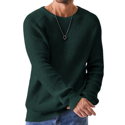 Men's Crewneck Sweater Soft Casual Sweaters Classic Long Sleeve Pullover Sweaters with Ribbing Edge