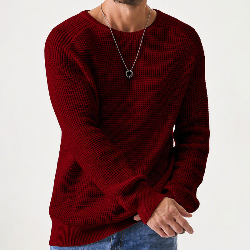 Men's Crewneck Sweater Soft Casual Sweaters Classic Long Sleeve Pullover Sweaters with Ribbing Edge