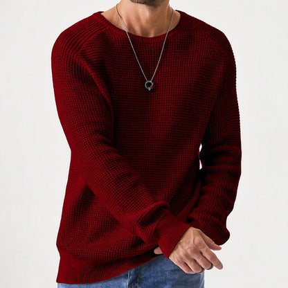 Men's Crewneck Sweater Soft Casual Sweaters Classic Long Sleeve Pullover Sweaters with Ribbing Edge